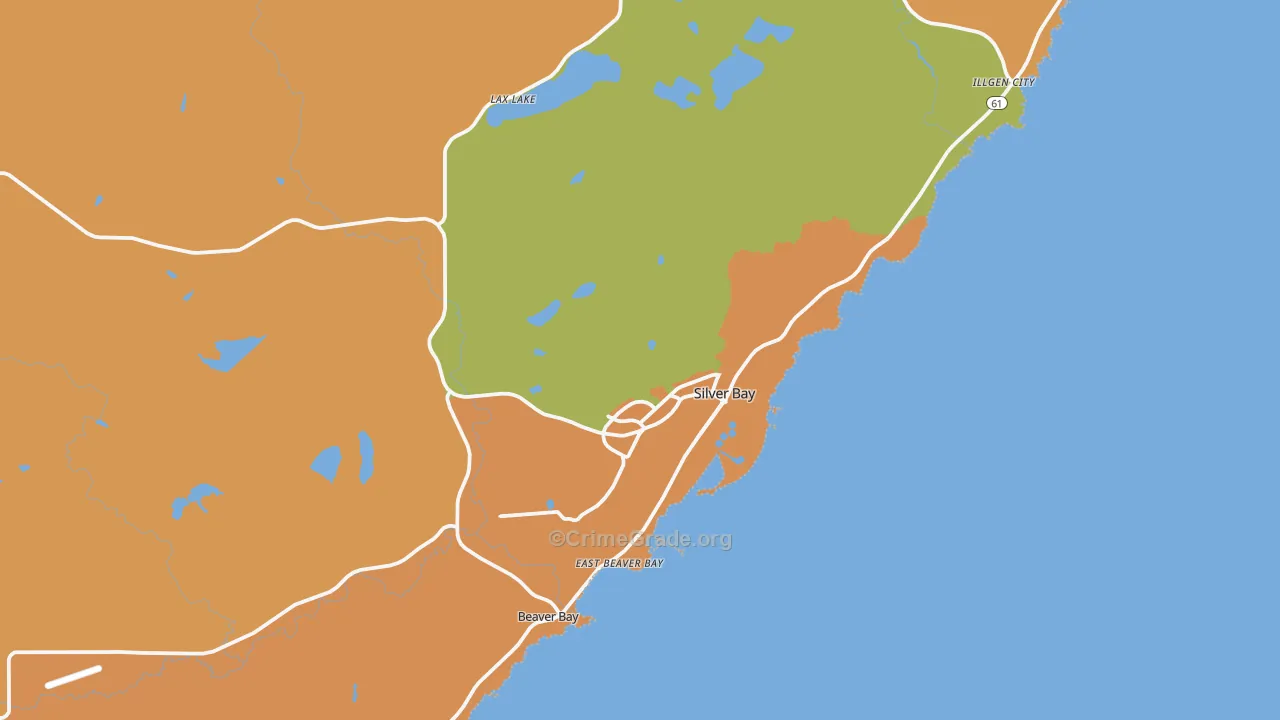 Silver Bay, MN Map of Arson Rates