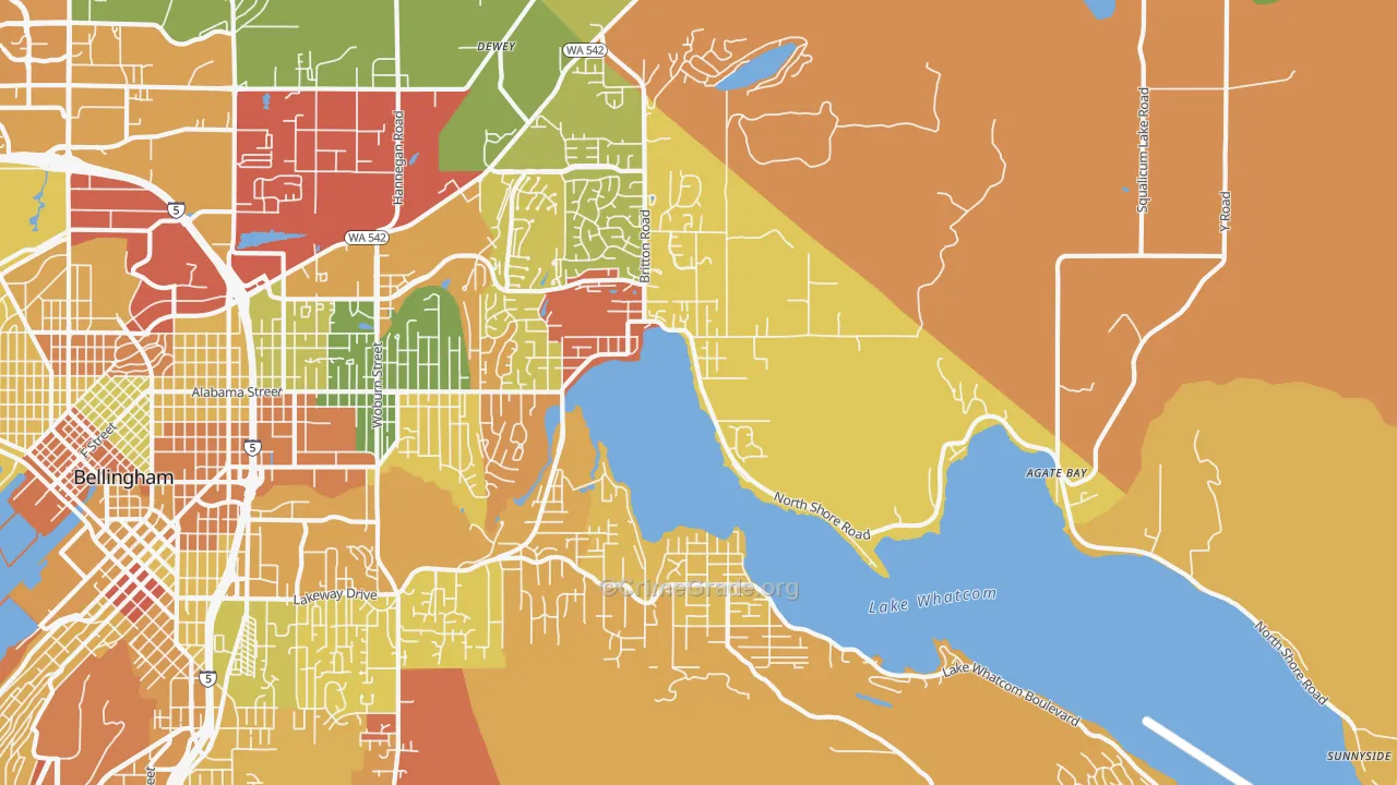 Silver Beach, Bellingham, WA Map of Arson Rates