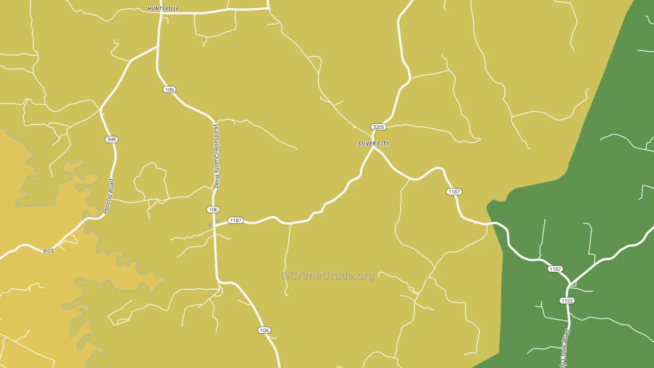 Silver City, KY Map of Arson Rates