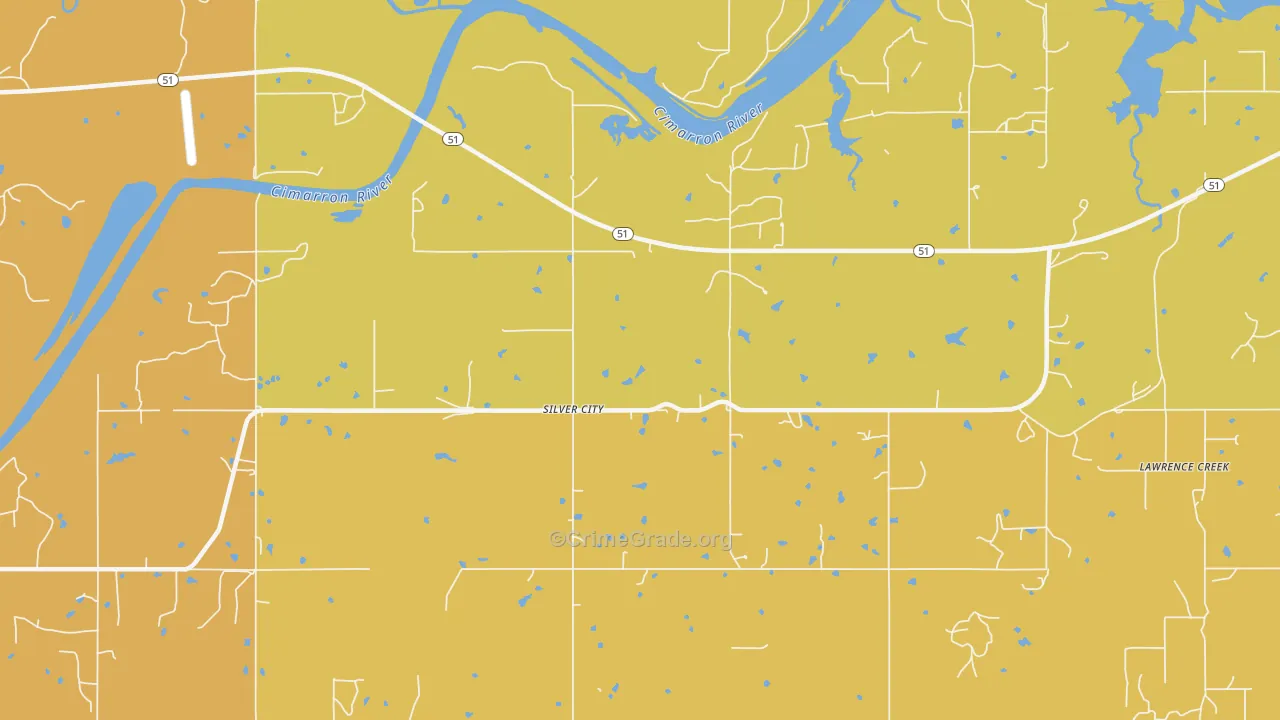 Silver City, OK Map of Arson Rates