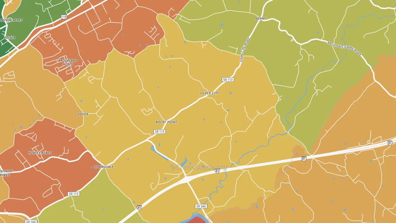Silver City, TN Map of Arson Rates