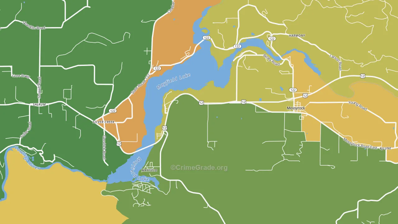 Silver Creek, WA Map of Arson Rates