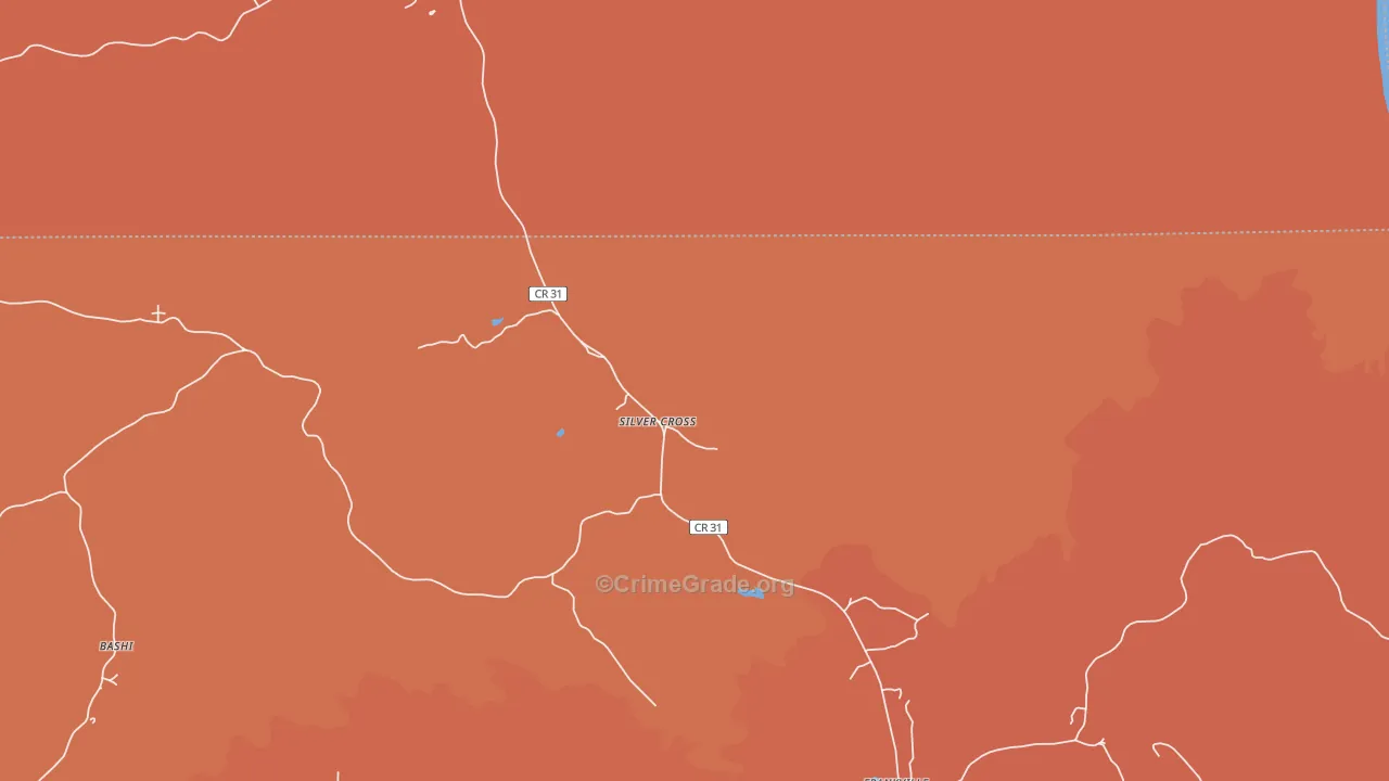 Silver Cross, AL Map of Arson Rates