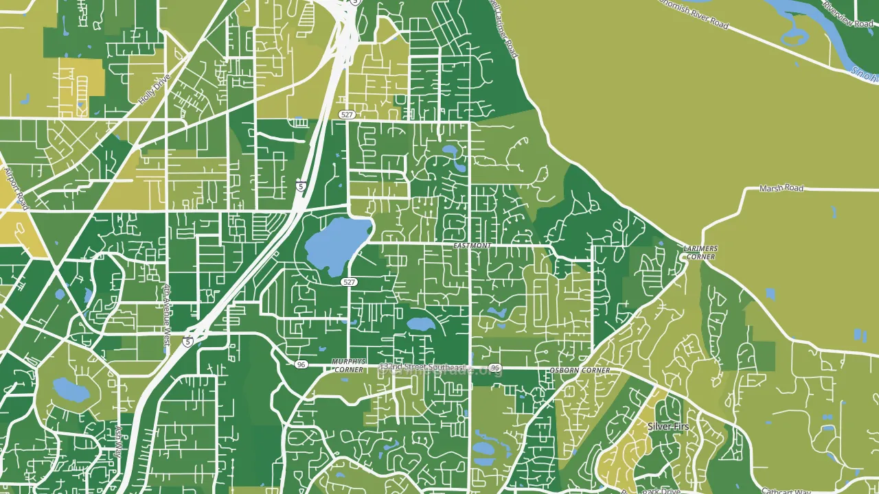 Silver Lake, Eastmont, WA Map of Arson Rates