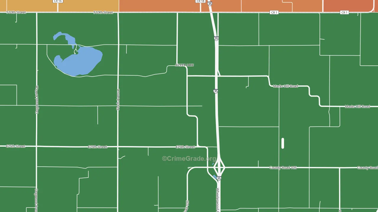 Silver Lake, IA Map of Arson Rates
