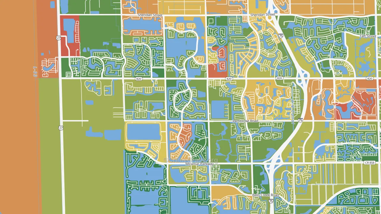 Silver Lakes, Pembroke Pines, FL Map of Arson Rates