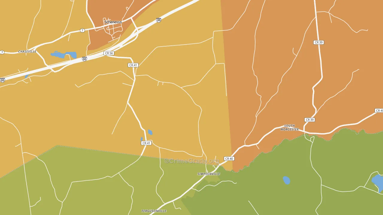 Simpsonville, NY Map of Arson Rates