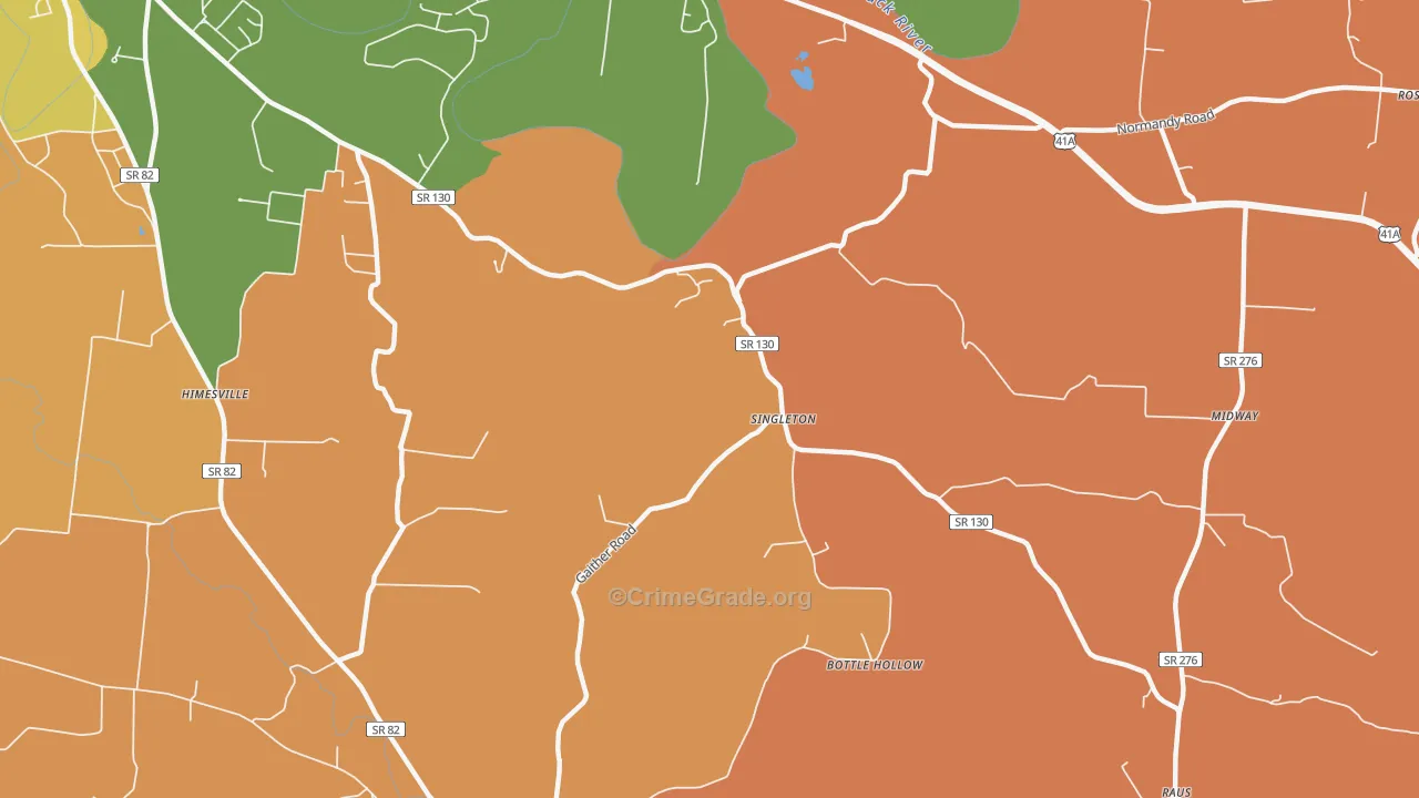 Singleton, TN Map of Arson Rates