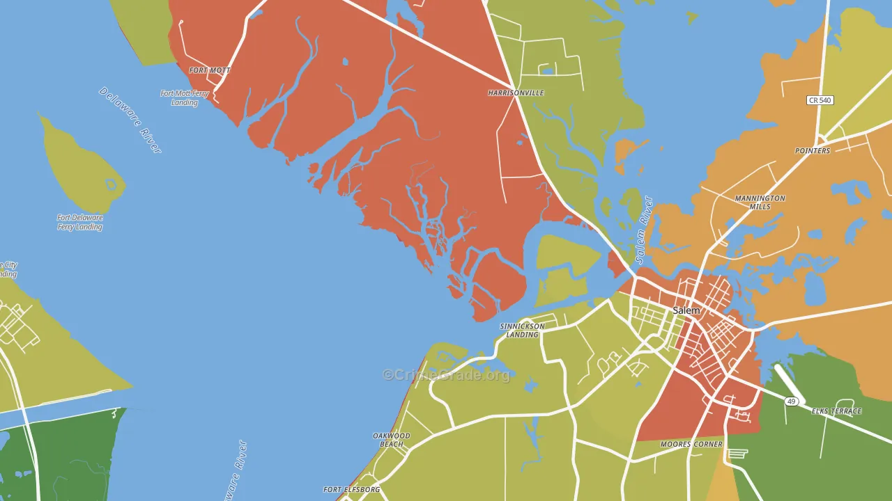 Sinnickson Landing, NJ Map of Arson Rates