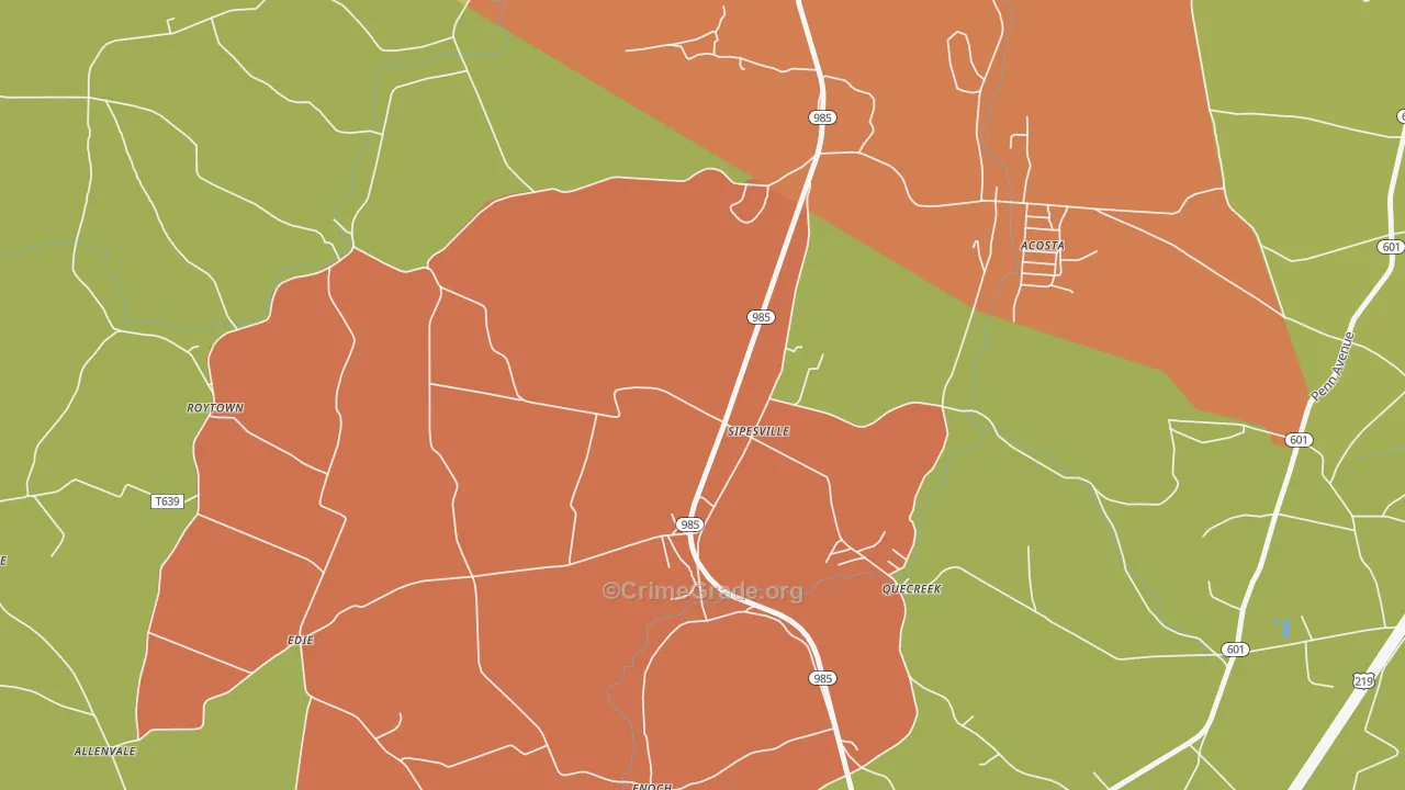 Sipesville, PA Map of Arson Rates