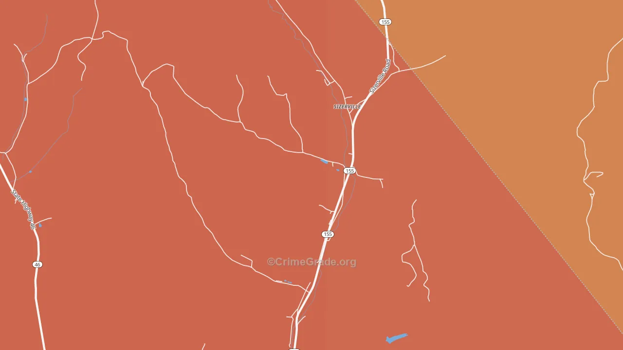 Sizerville, PA Map of Arson Rates