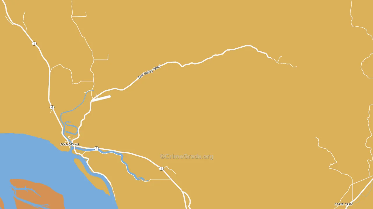 Skamokawa Valley, WA Map of Arson Rates