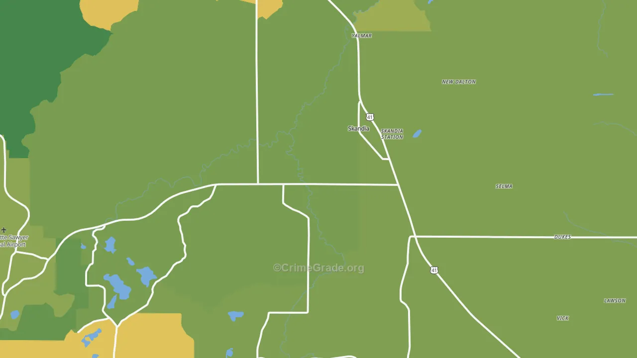 Skandia, MI Map of Arson Rates