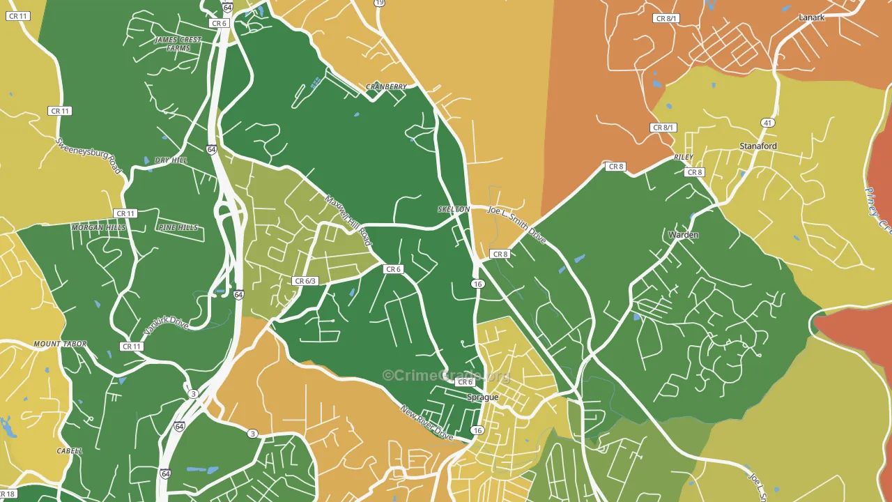 Skelton, WV Map of Arson Rates