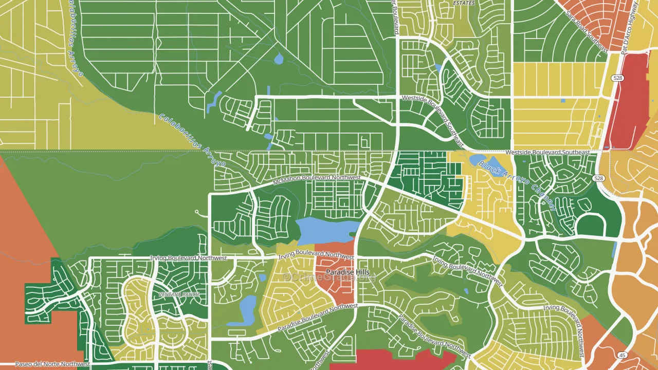 Skies West, Albuquerque, NM Map of Arson Rates