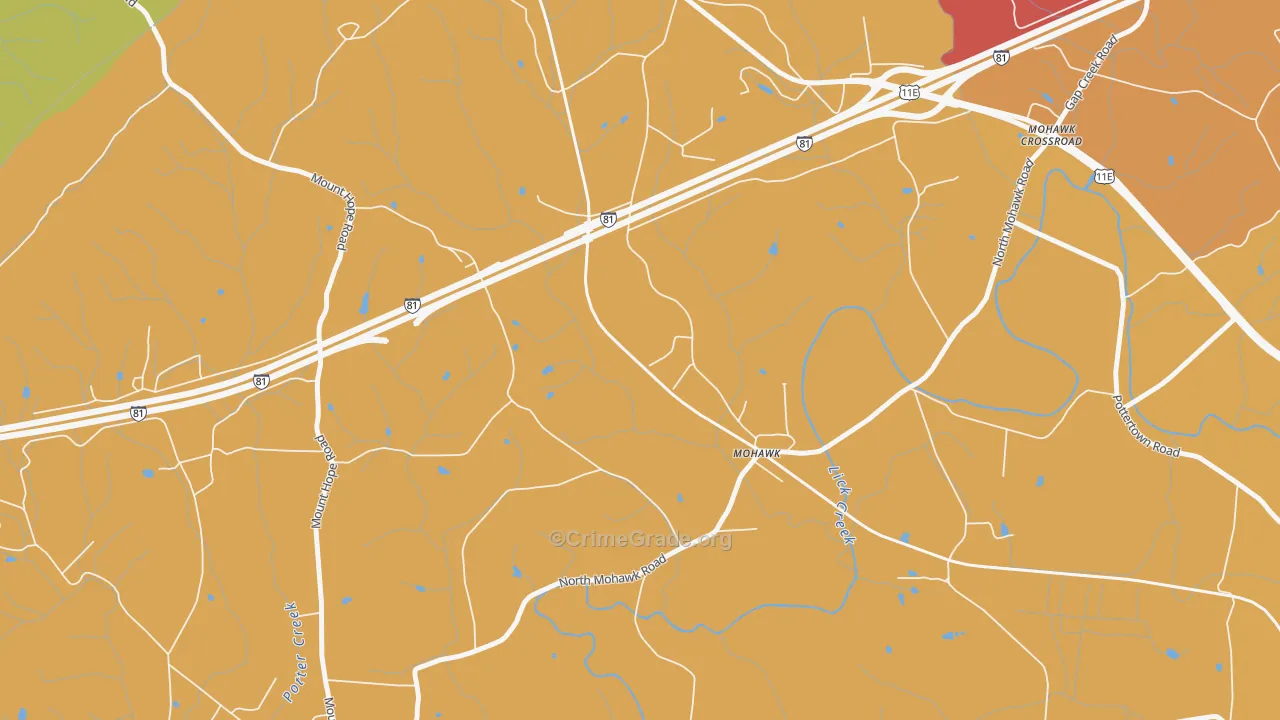 Skinner Crossroad, TN Map of Arson Rates