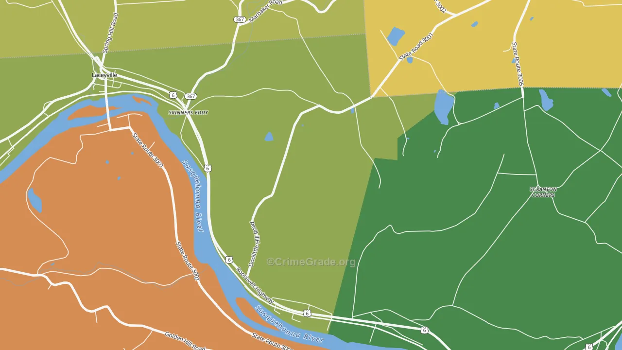Skinners Eddy, PA Map of Arson Rates
