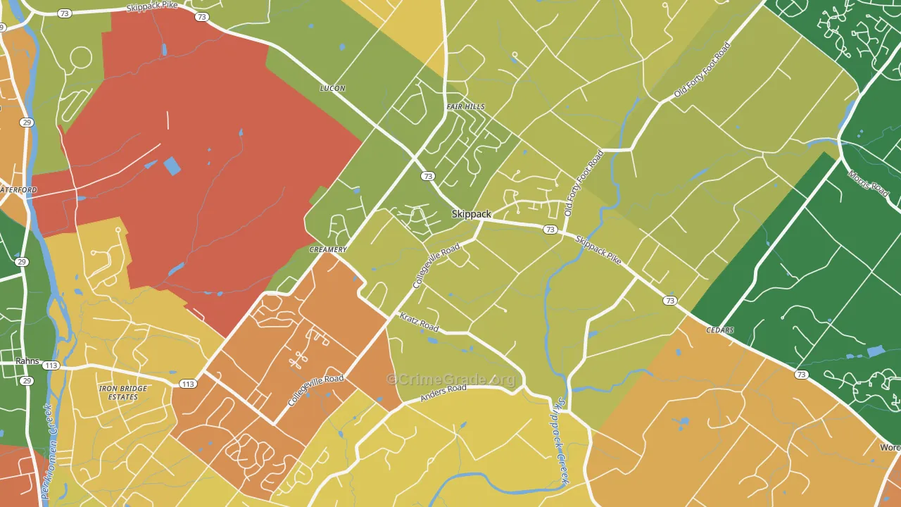 Skippack, PA Map of Arson Rates