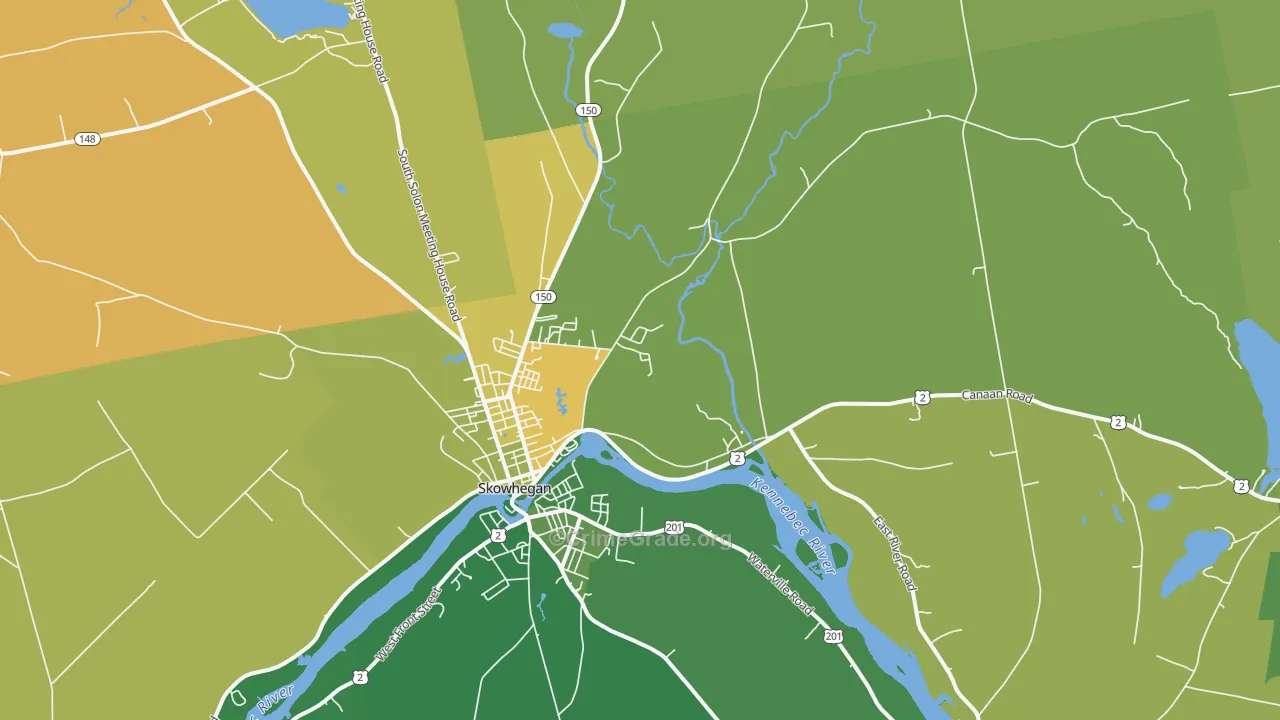 Skowhegan, ME Map of Arson Rates