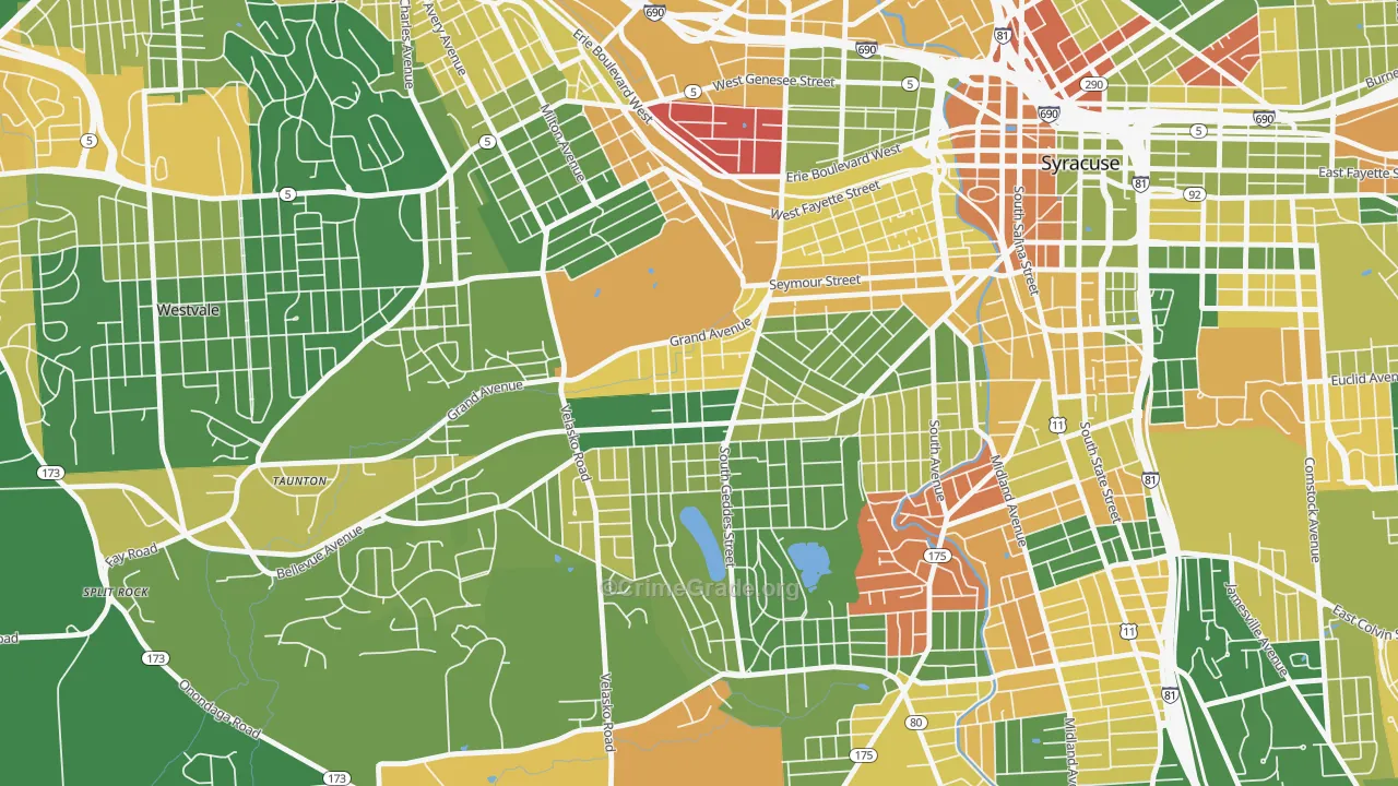 Skunk City, Syracuse, NY Map of Arson Rates