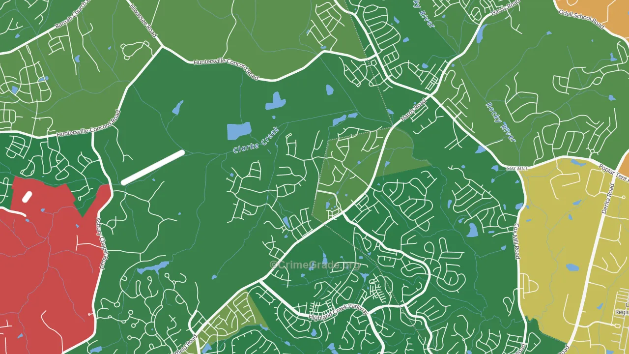 Skybrook, Huntersville, NC Map of Arson Rates
