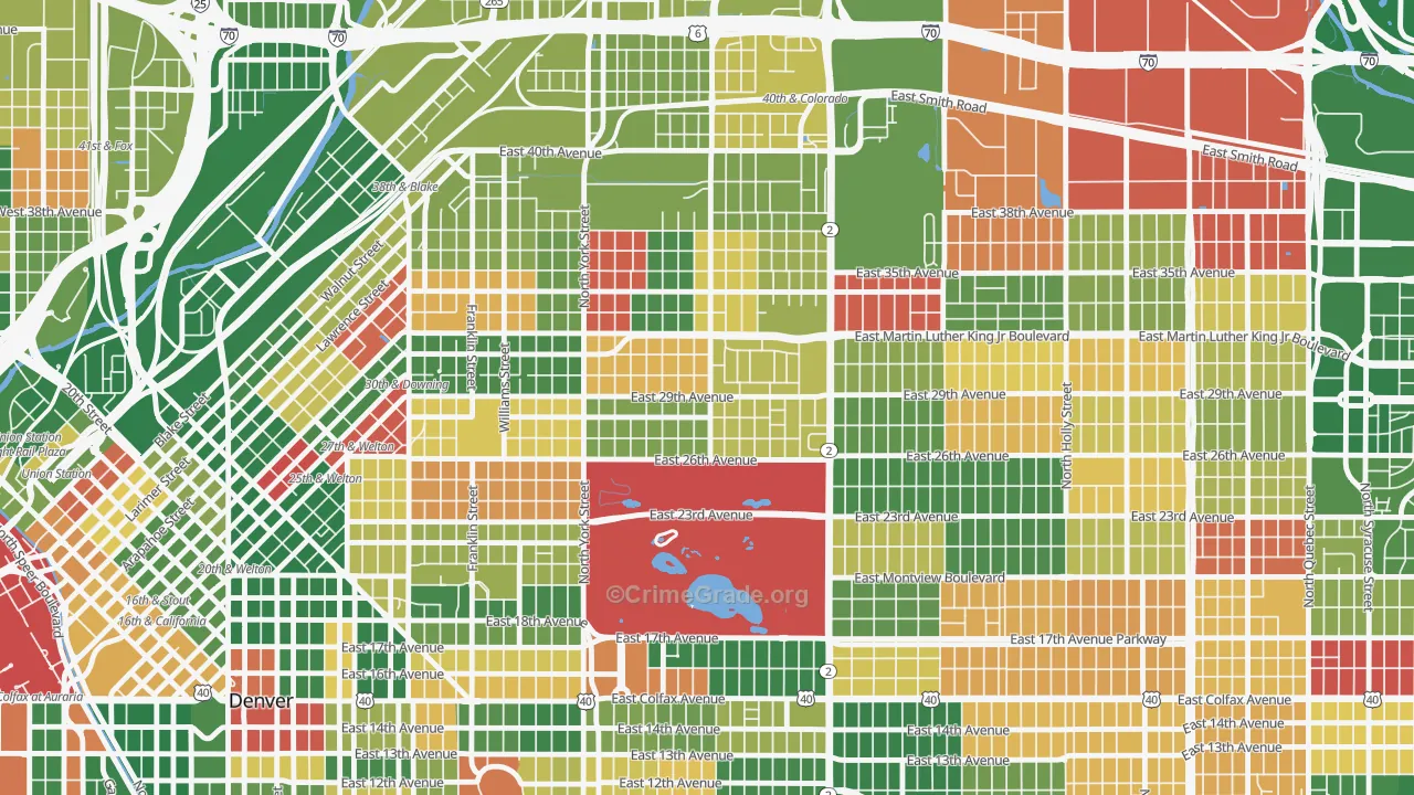 Skyland, Denver, CO Map of Arson Rates