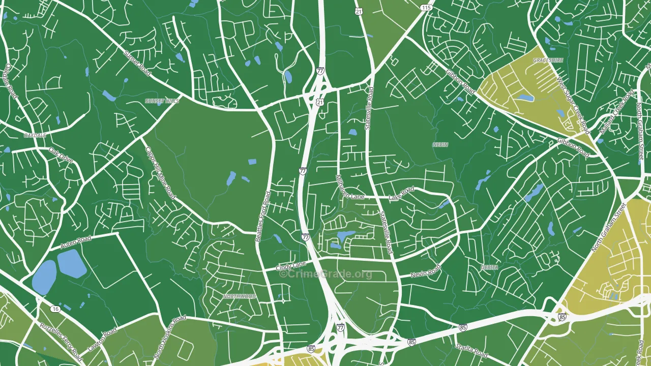 Slater Park, Charlotte, NC Map of Arson Rates