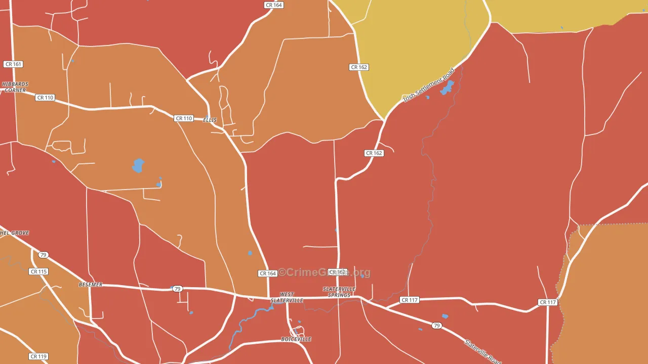 Slaterville Springs, NY Map of Arson Rates