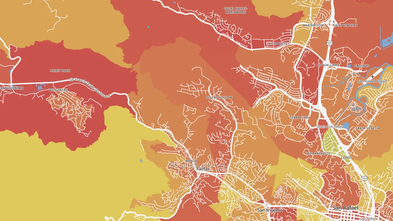Sleepy Hollow, CA Map of Arson Rates