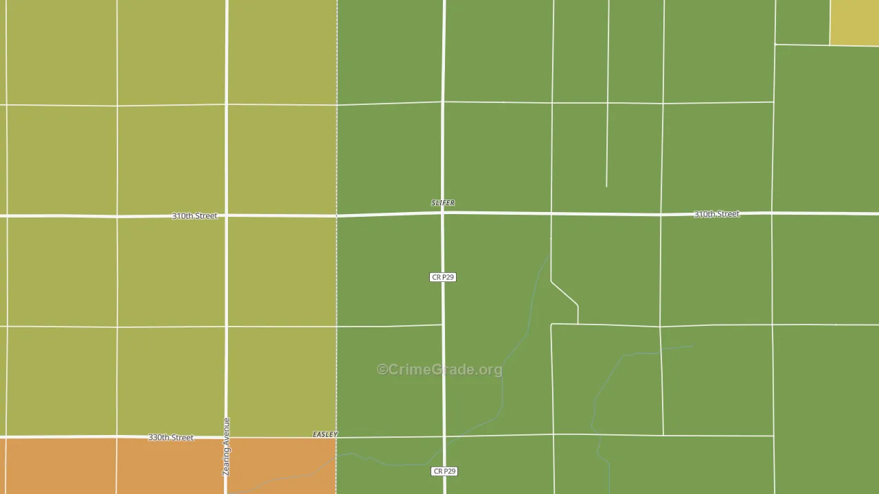 Slifer, IA Map of Arson Rates