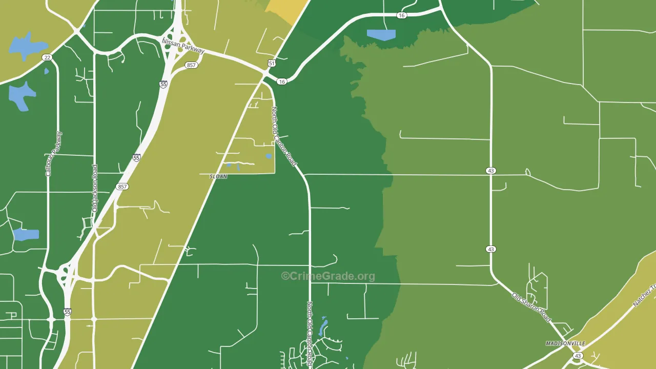 Sloan, MS Map of Arson Rates