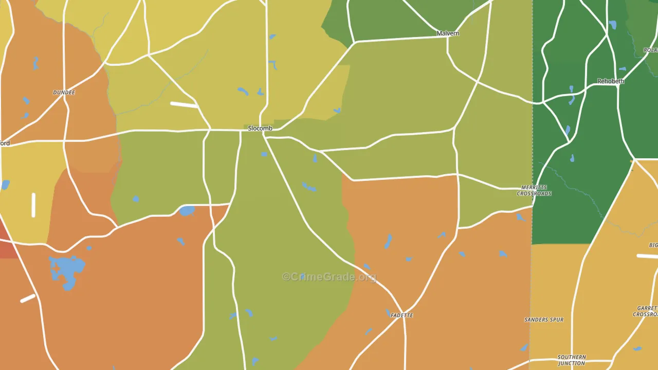 Slocomb, AL Map of Arson Rates