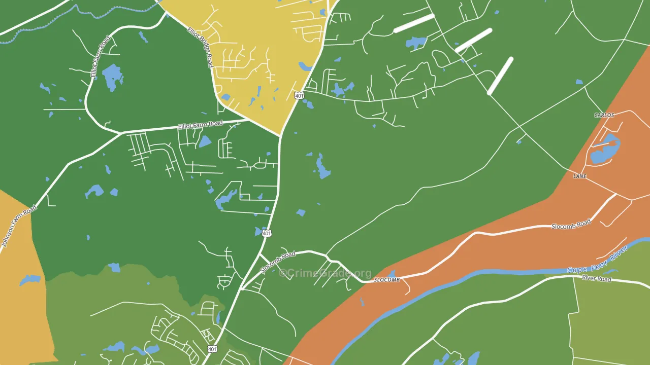 Slocomb, NC Map of Arson Rates