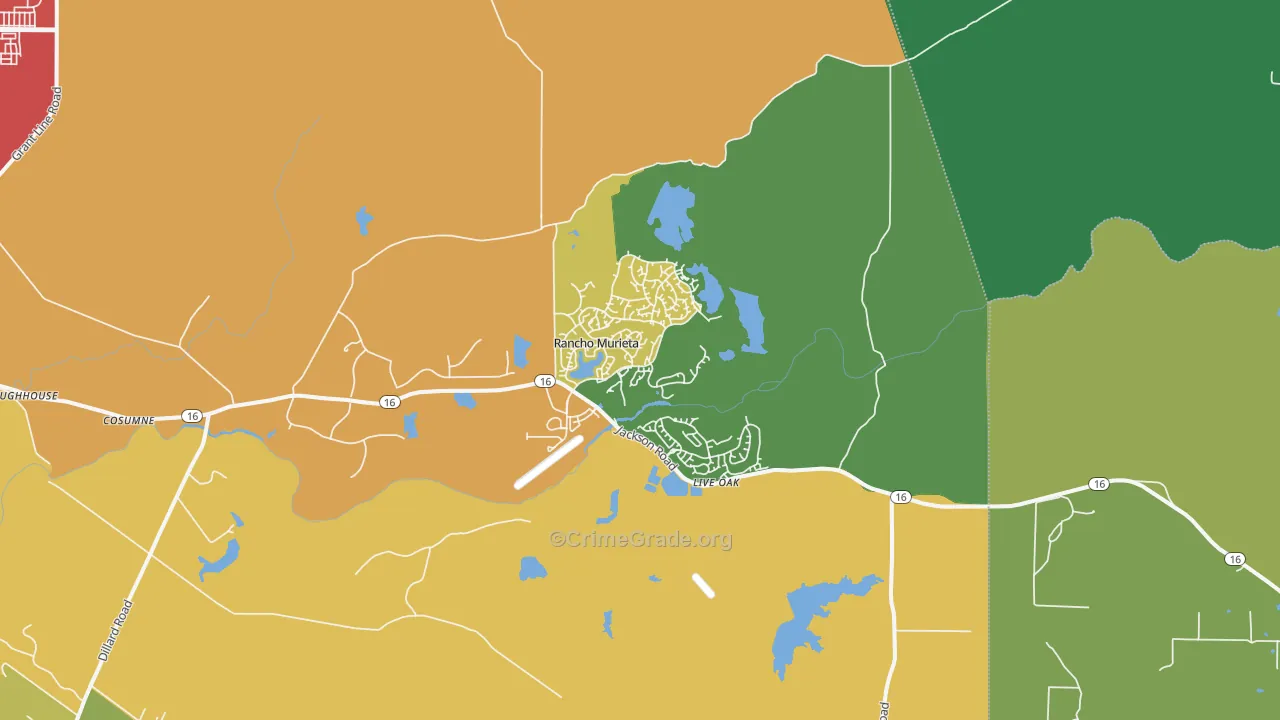 Sloughhouse, CA Map of Arson Rates