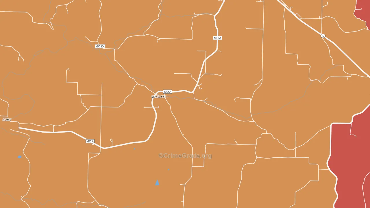 Smallett, MO Map of Arson Rates