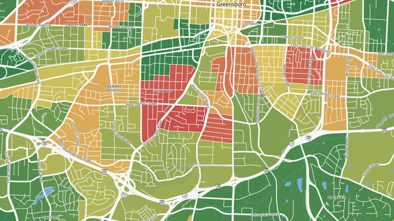 Smith Homes, Greensboro, NC Map of Arson Rates