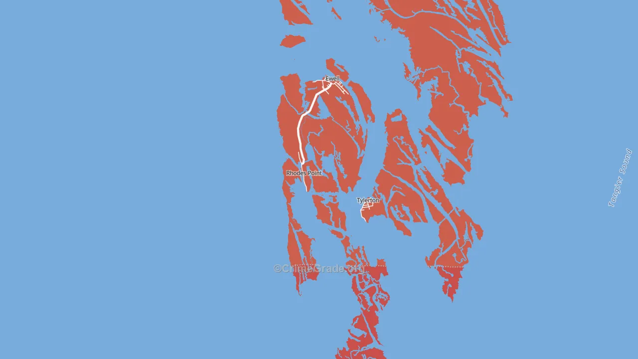 Smith Island, MD Map of Arson Rates