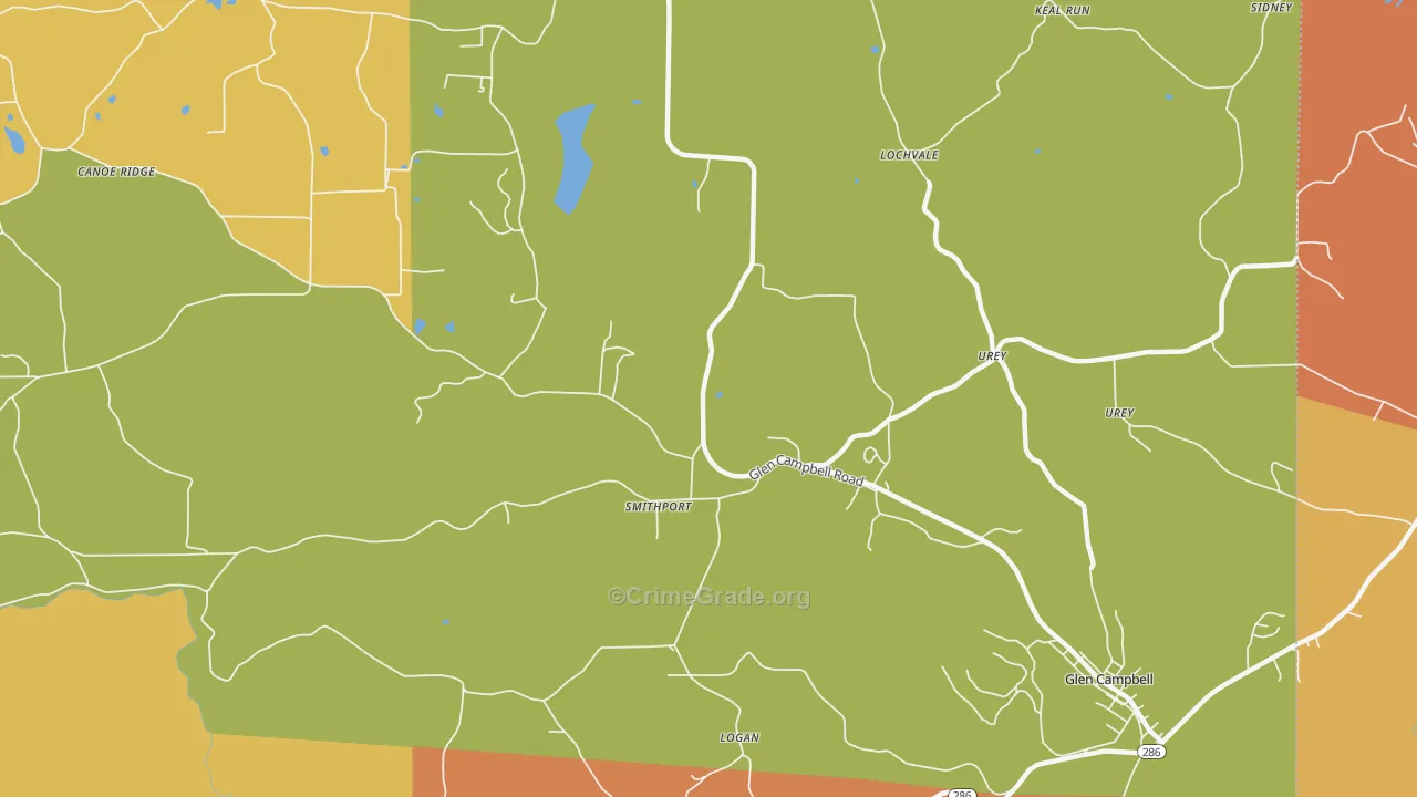 Smithport, PA Map of Arson Rates