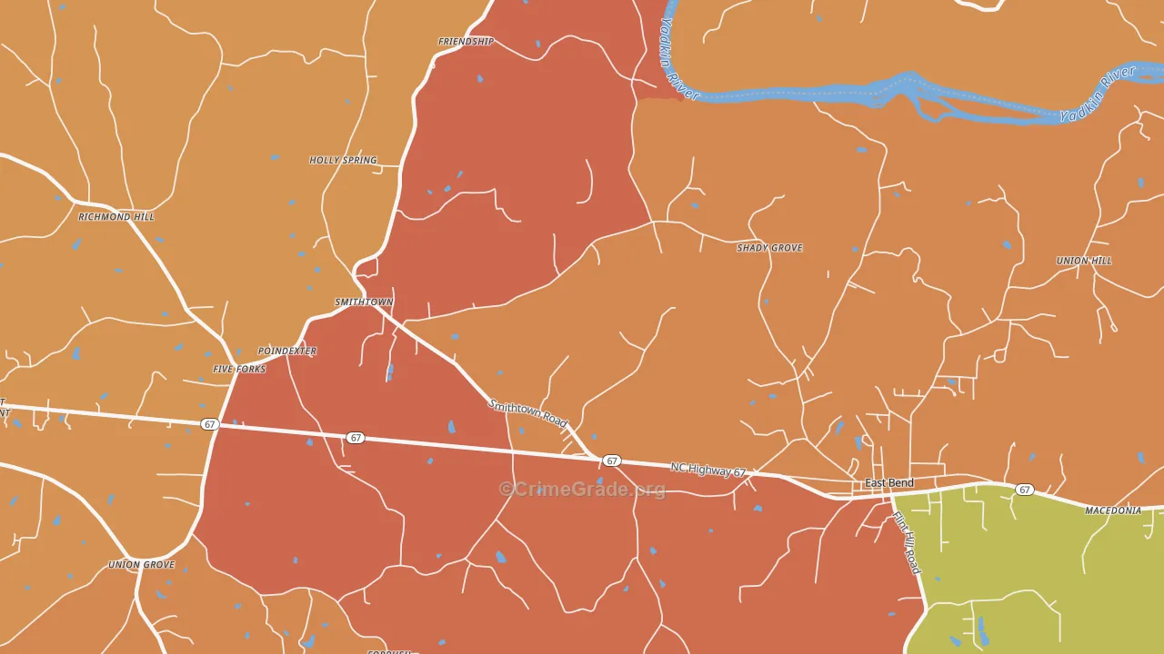 Smithtown, NC Map of Arson Rates