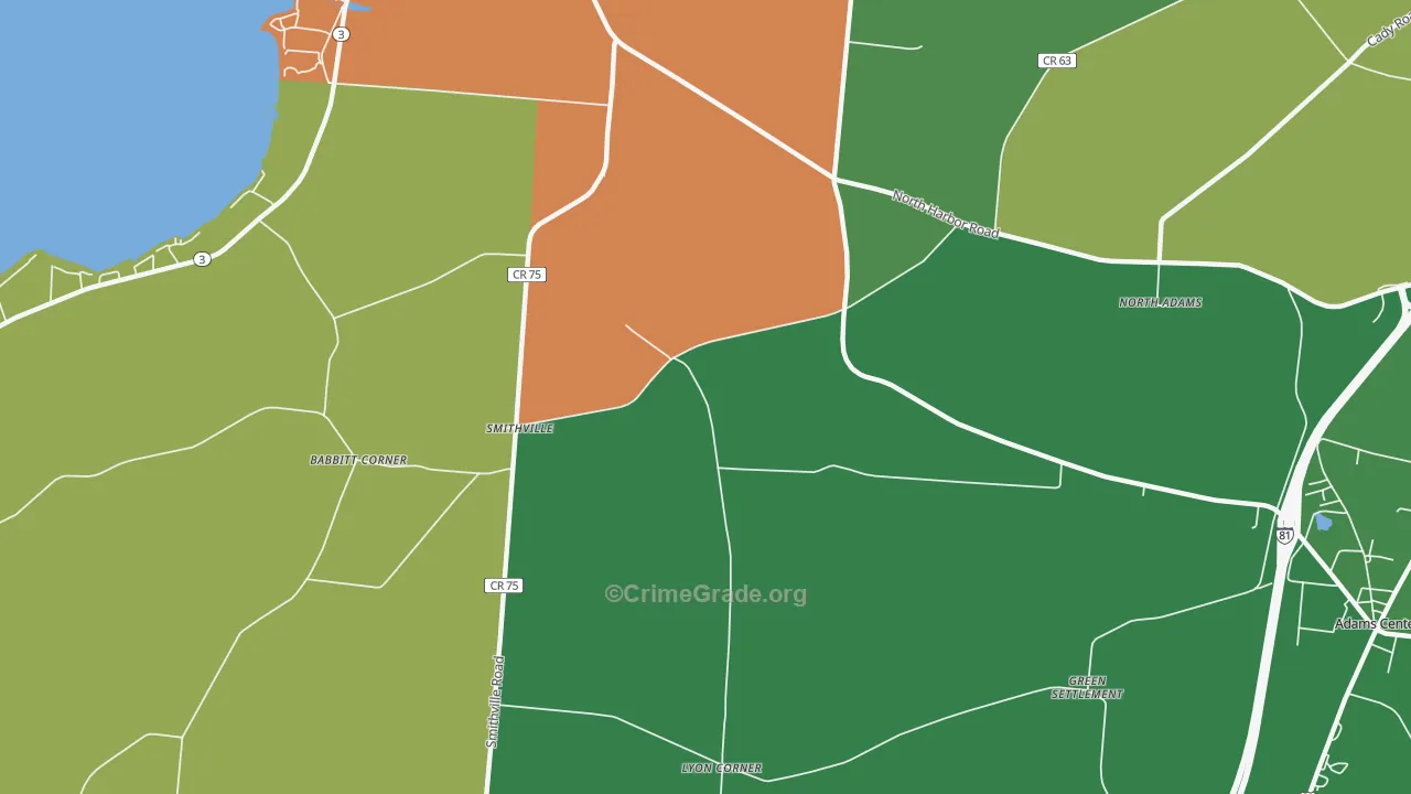 Smithville, NY Map of Arson Rates