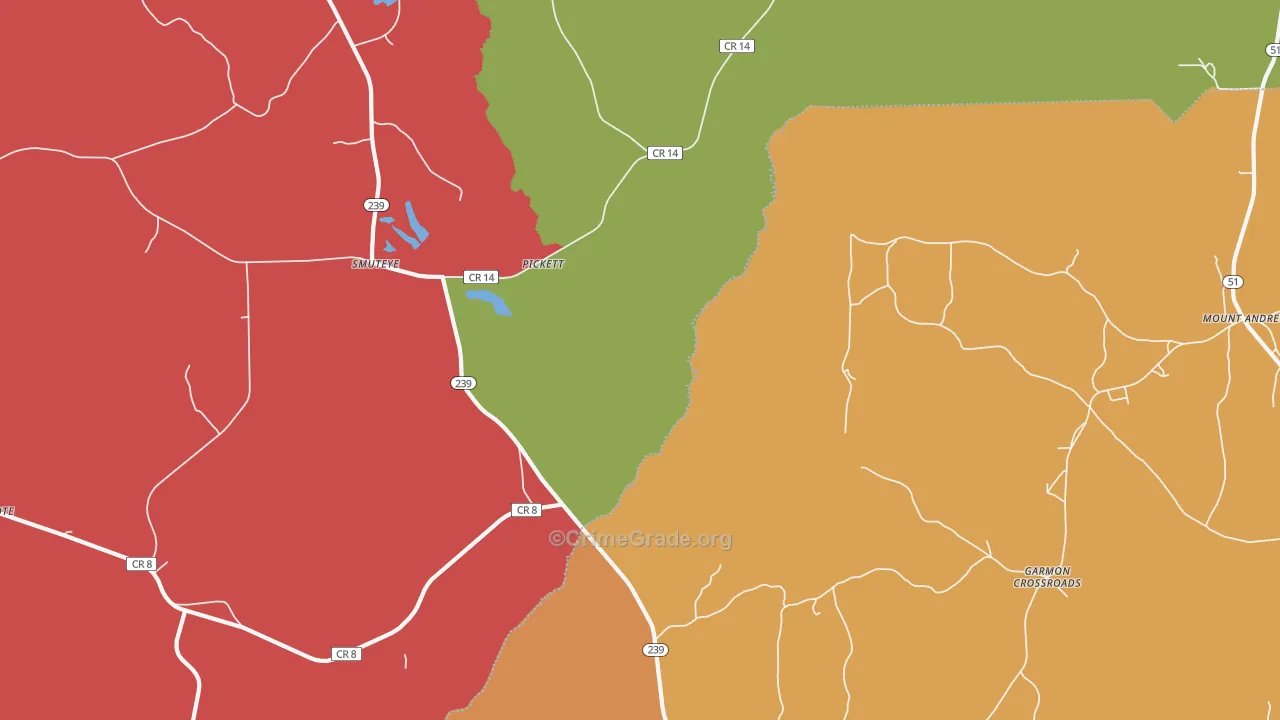 Smuteye, AL Map of Arson Rates