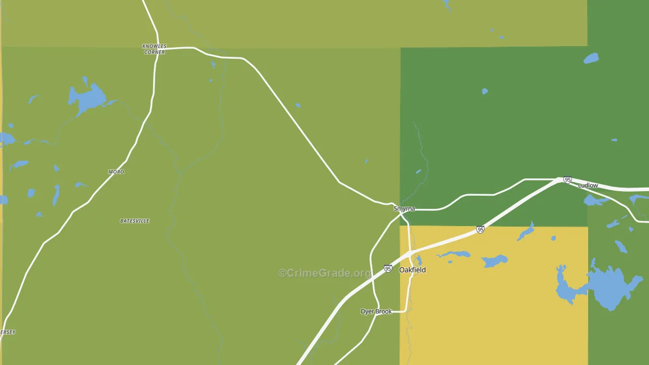 Smyrna Mills, ME Map of Arson Rates