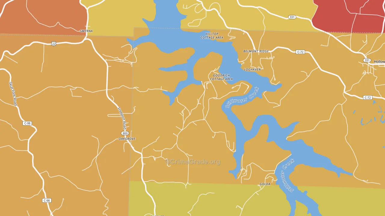 Smyrna, OH Map of Arson Rates