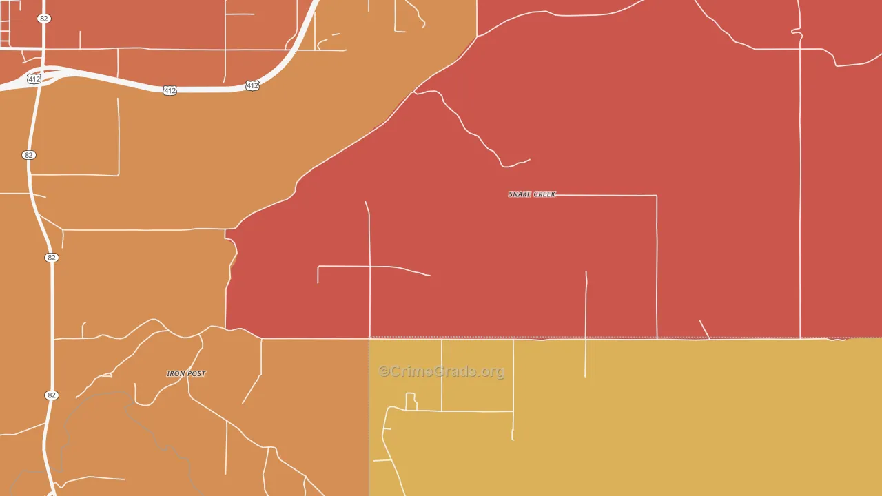 Snake Creek, OK Map of Arson Rates
