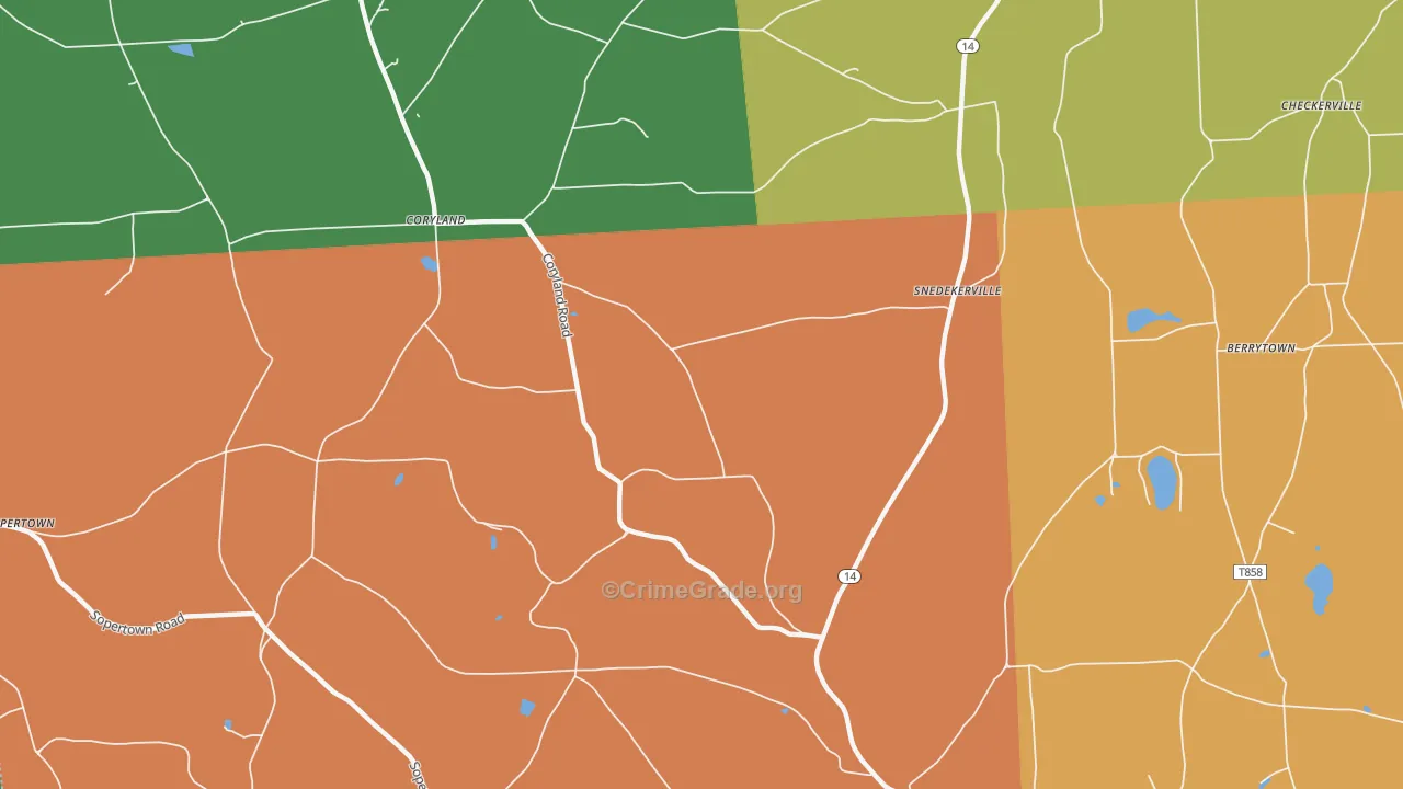 Snedekerville, PA Map of Arson Rates