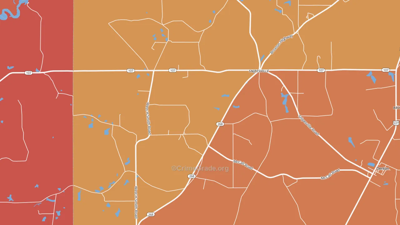 Snipesville, GA Map of Arson Rates