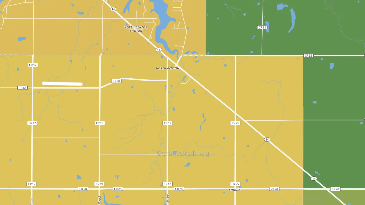 Snodes, OH Map of Arson Rates