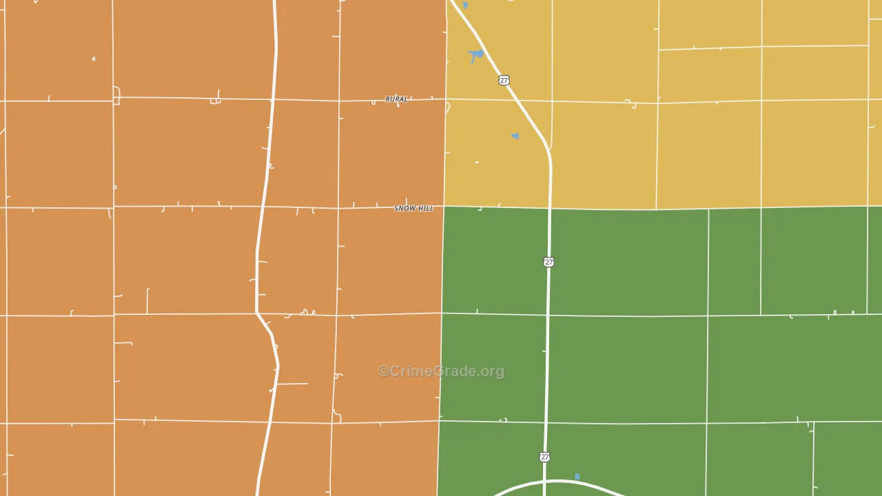 Snow Hill, IN Map of Arson Rates