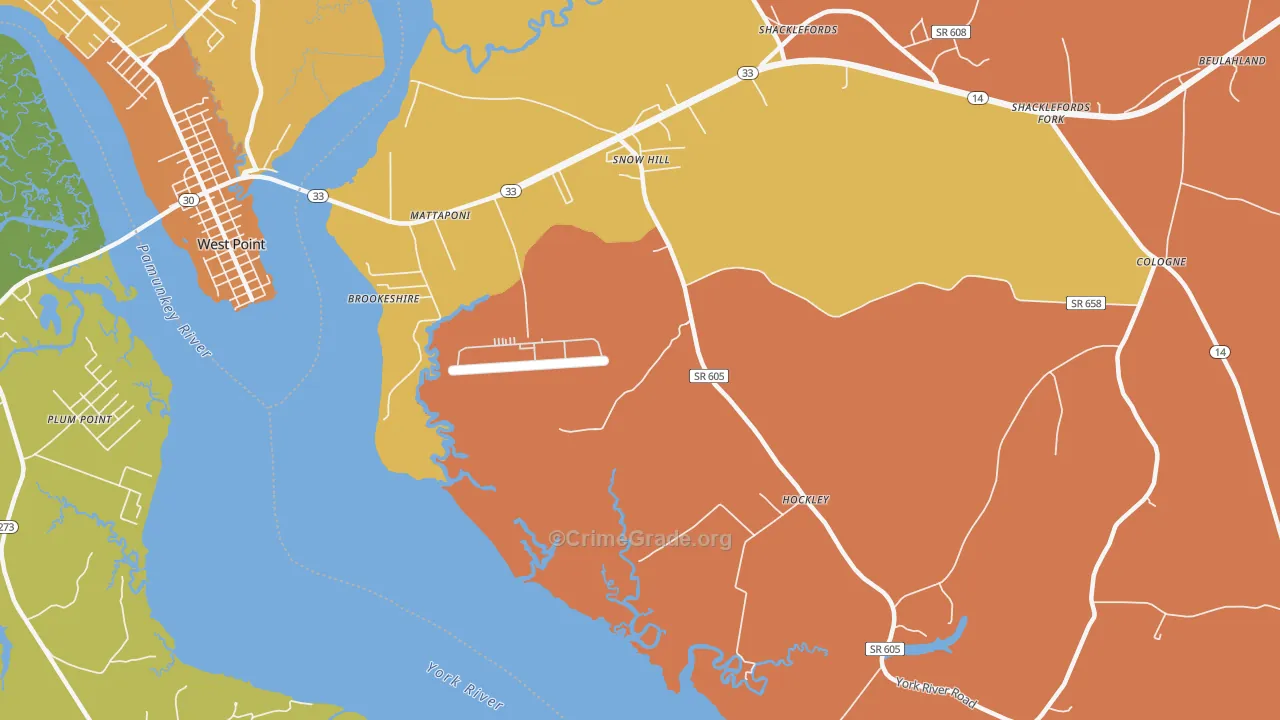 Snow Hill, VA Map of Arson Rates
