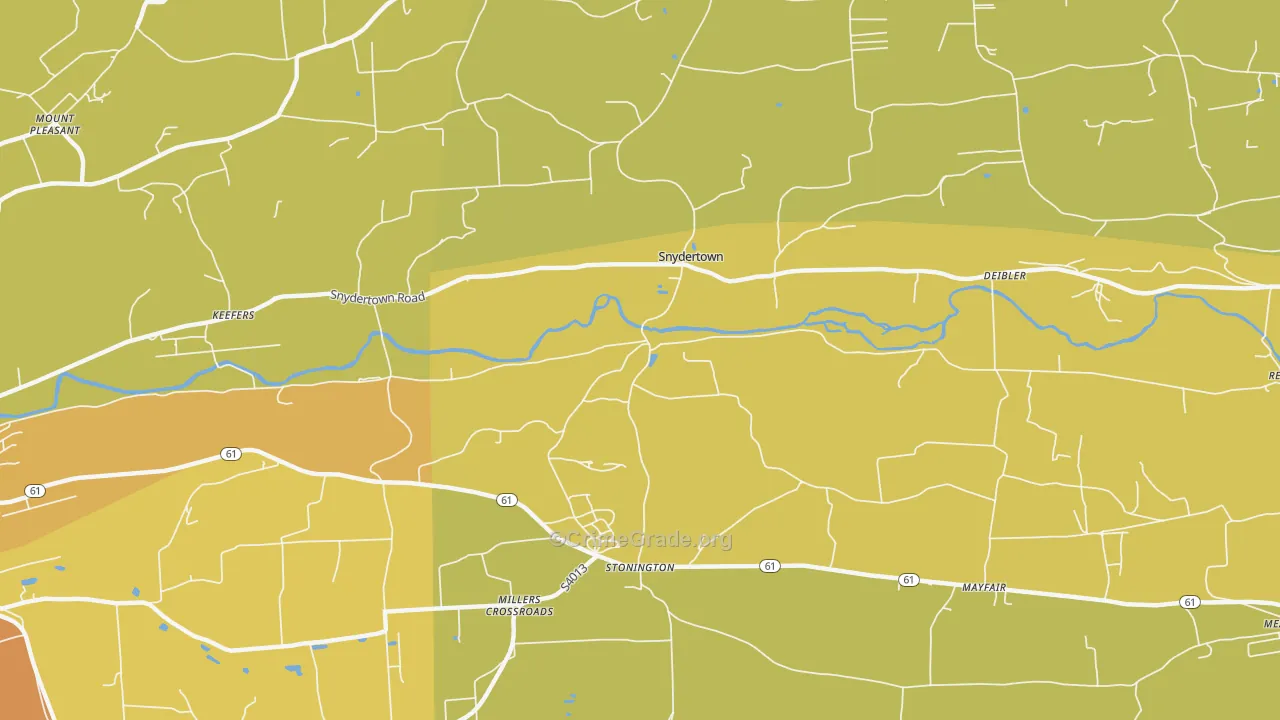 Snydertown, PA Map of Arson Rates